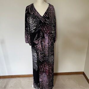 Vintage Hanae Mori Print Belted Maxi Dress Size S/M/L